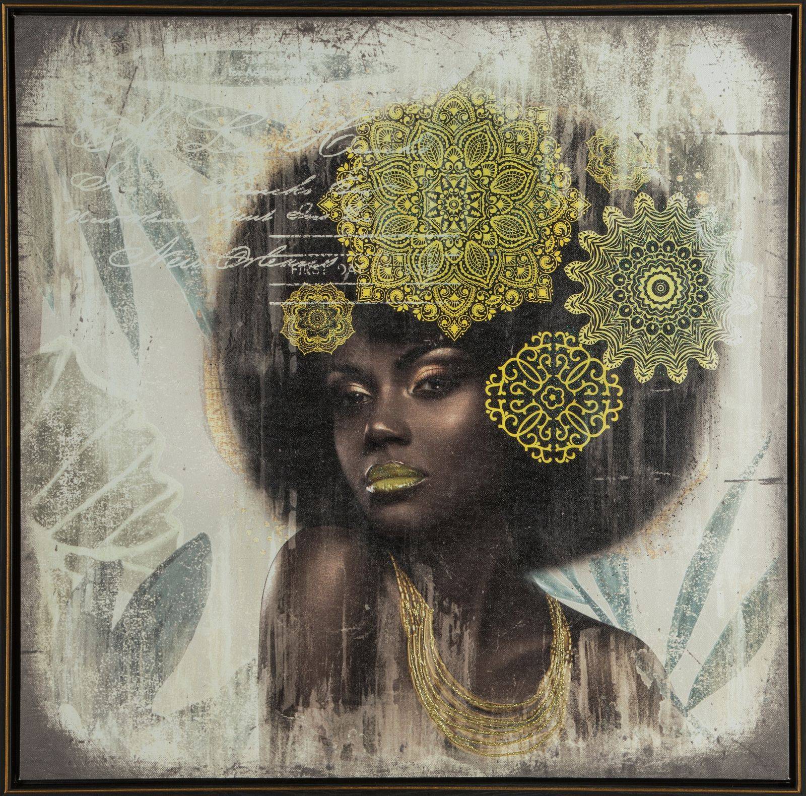 Rankų darbo paveikslas “Afro” 60×60 cm