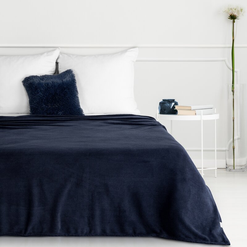 Pliušinis pledas “Simple” 150×200 cm navy